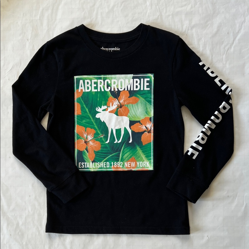 Abercrombie Kids Black Long Sleeve Tee - Size 7/8
